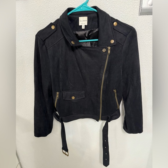 Faux Suede Moto Jacket size Medium - Picture 2 of 6